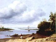 BORSSUM, Anthonie van Extensive River View with a Horseman dgh Norge oil painting reproduction